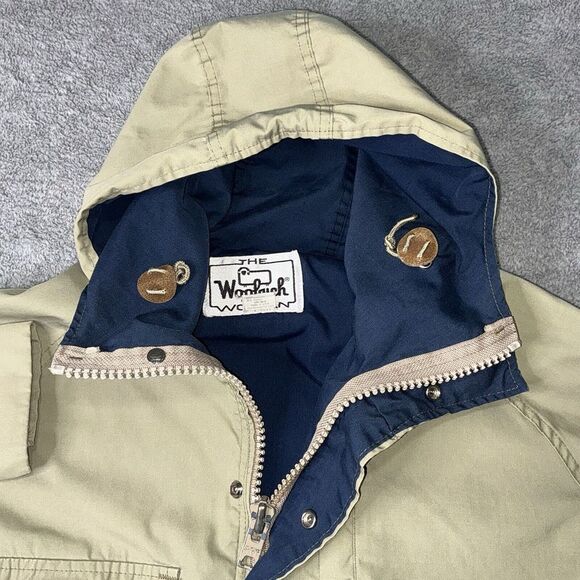 VINTAGE Woolrich Woman Jacket Womens Medium Beige Lined Parka Coat USA - Picture 4 of 12